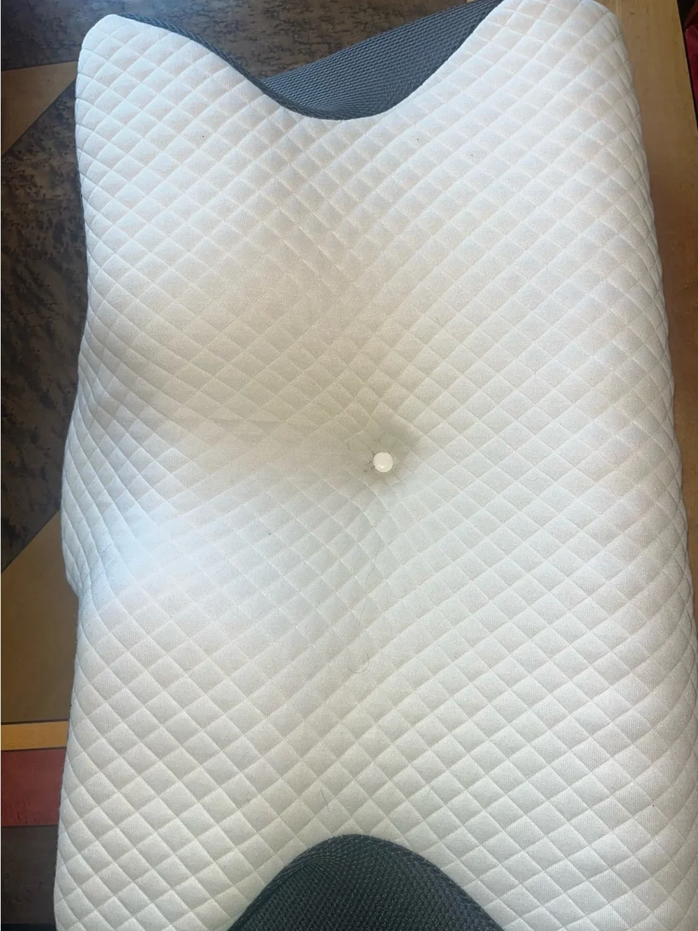 Contour Support Pillow in White with Gray Accents